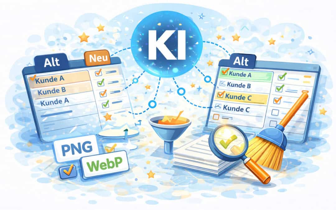 Daten aufräumen mit KI. Listen sortieren, Dubletten finden