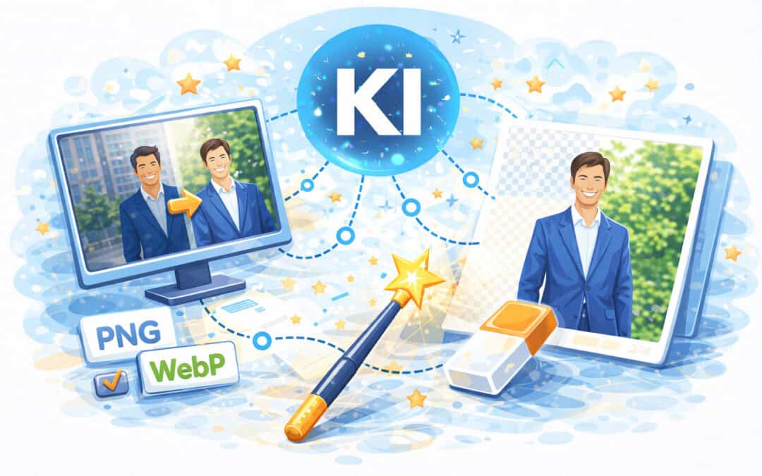 Bilder verbessern mit KI. Schärfer, heller, Hintergrund entfernen