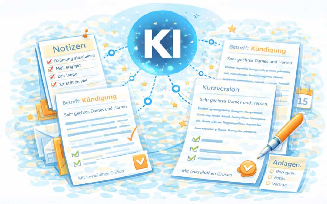 Aus Notizen wird ein sauberes Schreiben. Beschwerde, Anfrage, Kündigung